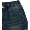 image:imageMakeMeChic Womens Y2K Summer Star Print Drop Low Rise Denim Shorts JeansDark Wash B