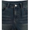 image:imageMakeMeChic Womens Y2K Summer Star Print Drop Low Rise Denim Shorts JeansDark Wash B