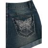 image:imageMakeMeChic Womens Y2K Summer Star Print Drop Low Rise Denim Shorts JeansDark Wash B