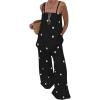 image:imageMakeMeChic Womens 2 Piece Outfits Polka Dots Spaghetti Strap Cami Top and Pants Summer Matching SetBlack