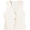 image:imageMakeMeChic Womens Blazer Vest Business Casual V Neck Button Down Sleeveless Summer TopsApricot
