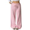 image:imageMakeMeChic Womens Fall Wide Leg Sweatpants Yoga Travel Pants Drawstring Straight Leg TrousersPink