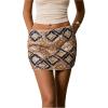 image:imageMakeMeChic Womens Sparkly Sequin Mini Skirt Y2k Low Rise Glitter Rave Micro Skirt with Shorts UnderneathBeige Boho