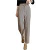 image:imageMakeMeChic Womens Work Dressy Pants Office Business Fall Straight Leg Zip Fly TrousersBrown
