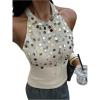 image:imageMakeMeChic Womens Y2K Sequin Halter Tank Top Going Out Sparkly Knit Cami Shirts Summer Sexy Sleeveless Tops