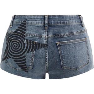 image:imageMakeMeChic Womens Y2K Summer Star Print Drop Low Rise Denim Shorts JeansBlue Star