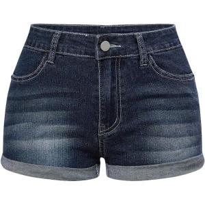 image:imageMakeMeChic Womens Y2K Summer Star Print Drop Low Rise Denim Shorts JeansDark Wash C