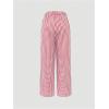 image:imageMAKEMECHIC Womens Y2k Plaid Gingham Pants Elastic High Waist Wide Leg Pants LoungewearRed