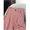 image:imageMAKEMECHIC Womens Y2k Plaid Gingham Pants Elastic High Waist Wide Leg Pants LoungewearRed