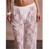 image:imageMakeMeChic Womens Beach Cover Up Pants Floral Lace Mesh Sheer Elastic Waist Bathing Suit Beach PantsWhite