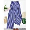 image:imageMakeMeChic Womens Crochet Striped Cover Up Pants Wide Leg Summer Beach Vacation CoverupsBlue and White