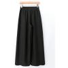 image:imageMakeMeChic Womens High Waisted Pants Elastic Waist Loose Fitting Wide Leg Summer Casual TrousersBlack