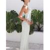 image:imageMakeMeChic Womens Hollow Out Cover Up Dress Tie Backless Halter Neck Sleeveless Beach Swimsuit Maxi DressesWhite