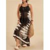 image:imageMakeMeChic Womens Plus Size Swimsuit Cami Dress Coverup Backless Tropical Sheer Beach Boho Maxi DressMulticolor