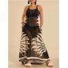 image:imageMakeMeChic Womens Plus Size Swimsuit Cami Dress Coverup Backless Tropical Sheer Beach Boho Maxi DressMulticolor