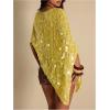 image:imageMakeMeChic Womens Sequin Swimsuit Cover Up Sparkly Asymmetrical Beach Poncho TopsYellow