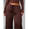 image:imageMakeMeChic Womens Summer Satin Pants Low Rise Drawstring Waist Straight Leg TrousersCoffee Brown
