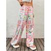 image:imageMakeMeChic Womens Tropical Print Palazzo Pants Low Waist Wide Leg Summer TrousersMulticolor