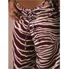 image:imageMakeMeChic Womens Wide Leg Beach Pants Swimsuit Coverup Zebra Striped Chiffon Cover UpsZebra Brown