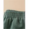 image:imageMakeMeChic Womens Wide Leg Palazzo Pants Elastic High Waisted Loose Baggy Spring TrousersGreen