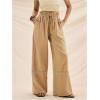 image:imageMakeMeChic Womens Wide Leg Pants Lace Drawstring High Waist Palazzo TrousersKhaki