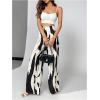 image:imageMakeMeChic Womens Zebra Striped Pleated Pants Straight Leg High Waisted Business TrousersMulticolor