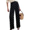 image:imageMakeMeChic Womens Fall Y2K Polka Dots Pants Elastic Waisted Straight Leg TrousersBlack