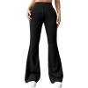 image:imageMakeMeChic Womens Flared Pants High Waisted Yoga Leggings Tummy Control Stretchy Bell ButtomBlack