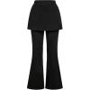 image:imageMakeMeChic Womens High Waist Leggings Bell Bottom Flared Pants with SkirtBlack