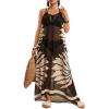 image:imageMakeMeChic Womens Plus Size Swimsuit Cami Dress Coverup Backless Tropical Sheer Beach Boho Maxi DressMulticolor