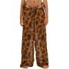 image:imageMakeMeChic Womens Sheer Mesh Beach Pants Swimsuit Coverup Cheetah Print Wide Leg Pants Cover UpsCoffee Brown