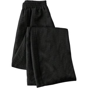 image:imageMakeMeChic Womens High Waisted Pants Elastic Waist Loose Fitting Wide Leg Summer Casual TrousersBlack