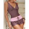 image:imageMakeMeChic Womens 2 Piece Tankini Swimsuits Polka Dots Swimsuit Tummy Control Bathing Suit with ShortsPink