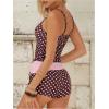 image:imageMakeMeChic Womens 2 Piece Tankini Swimsuits Polka Dots Swimsuit Tummy Control Bathing Suit with ShortsPink