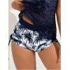 image:imageMakeMeChic Womens 3 Piece Tankini Sets Swimsuit Tropical Print Halter Summer Beach Bathing SuitsBlue