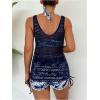 image:imageMakeMeChic Womens 3 Piece Tankini Sets Swimsuit Tropical Print Halter Summer Beach Bathing SuitsBlue