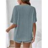 image:imageMakeMeChic Womens Maternity 2 Piece Outfits Pajamas Lounge Sets Summer Short Sleeve Rib Knit Tee Top and Short Mama ClothesBlue a