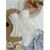 image:imageMakeMeChic Womens Ruffle Tankini Swimsuits Criss Cross Tie Front Cut Out 2 Piece Bathing SuitApricot