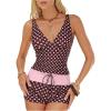 image:imageMakeMeChic Womens 2 Piece Tankini Swimsuits Polka Dots Swimsuit Tummy Control Bathing Suit with ShortsPink