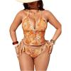 image:imageMakeMeChic Womens Plus Size Tankini Swimsuits Halter Floral Paisley Modest Summer Boho Bathing SuitsOrange