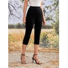 image:imageMakeMeChic Womens Capri Pant Dressy High Waist Pull on Comfort Stretch Slit Slim Business Casual TrousersBlack