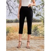 image:imageMakeMeChic Womens Capri Pant Dressy High Waist Pull on Comfort Stretch Slit Slim Business Casual TrousersBlack