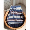 image:imageMakeMeChic Womens Fall Striped Sweater Shorts Drawstring Elastic Waist Mini ShortsBlue