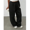 image:imageMakeMeChic Womens Grey Sweatpants Wide Leg Baggy Sweatpants with PocketsBlack
