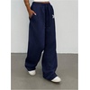 image:imageMakeMeChic Womens Grey Sweatpants Wide Leg Baggy Sweatpants with PocketsBlue