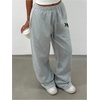 image:imageMakeMeChic Womens Grey Sweatpants Wide Leg Baggy Sweatpants with PocketsLight Grey
