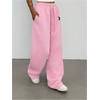 image:imageMakeMeChic Womens Grey Sweatpants Wide Leg Baggy Sweatpants with PocketsPink