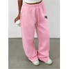 image:imageMakeMeChic Womens Grey Sweatpants Wide Leg Baggy Sweatpants with PocketsPink