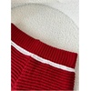 image:imageMakeMeChic Womens Knitted Summer Shorts Contrast Binding Elastic Waisted Vacation Beach ShortsRed