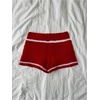 image:imageMakeMeChic Womens Knitted Summer Shorts Contrast Binding Elastic Waisted Vacation Beach ShortsRed